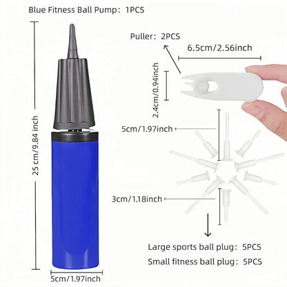 Ball Pump Set, 13-Piece Blue Sports Ball Inflator Kit - Image 2