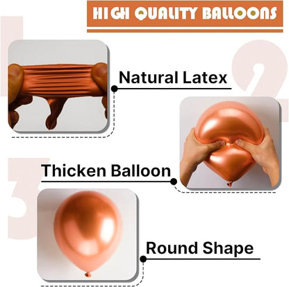 PartyWoo Rose Gold Balloons 50pcs Metallic Chrome Rose Gold Color | 5 Inch - Image 6