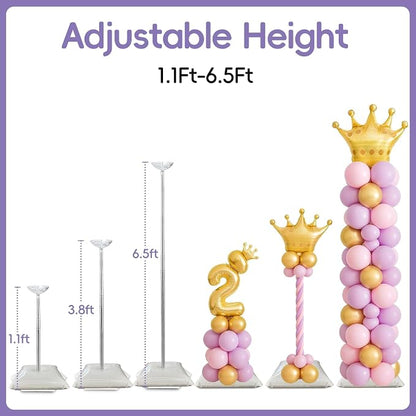 Balloon Column Stand Set of 4, 6.5ft Adjusable Height - Image 2