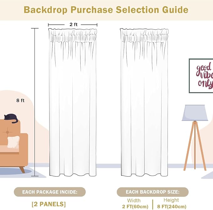 2×8FT-2PCS White Sequin Backdrop Curtains Panels, Photography Backdrop Glitter - Image 6