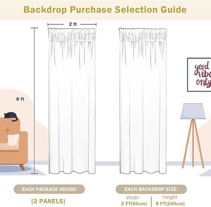 2×8FT-2PCS White Sequin Backdrop Curtains Panels, Photography Backdrop Glitter - Image 6