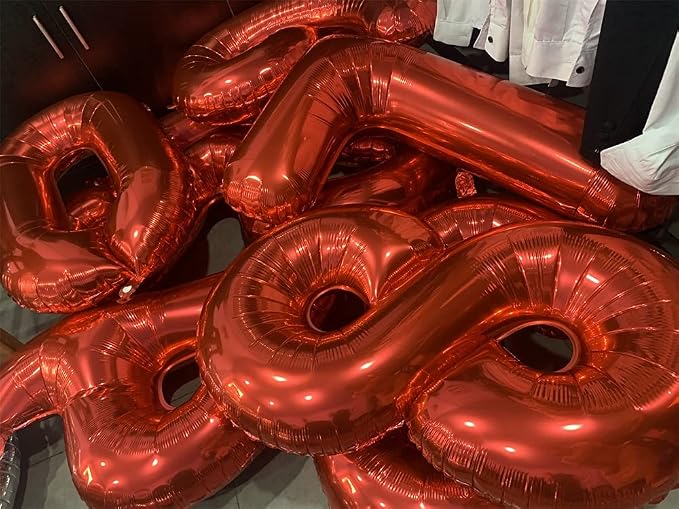 32 Inch Red Number 5 Balloons Foil Ballon Digital Birthday Party Decoration - Image 5