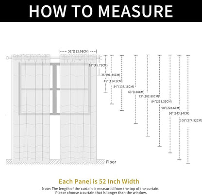 SpaceDresser Check Sheer Curtains 108 Inches Long - Image 6