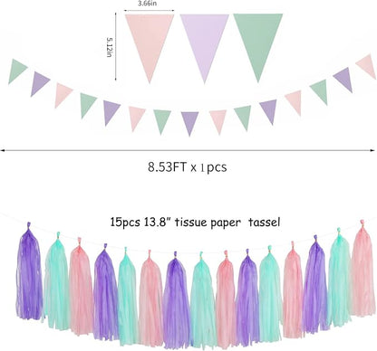 Pink-Purple Mint Mermaid Ocean-Themed Party-Decorations - Image 3