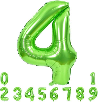 TONIFUL 40 Inch Green Number 4 Balloons Large Foil 4th Birthday Decorations | by TONIFUL