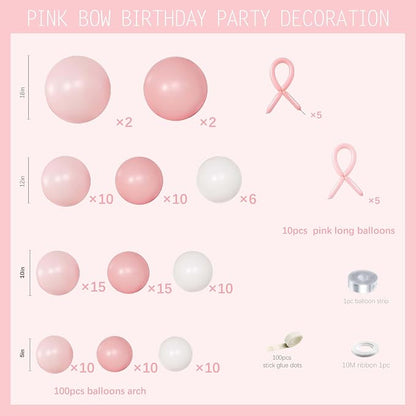 110pcs Coquette Pink Bow Balloon Garland Arch Kit - Image 2