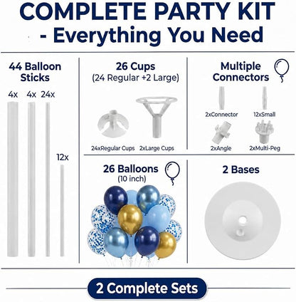 Blue Gold Balloon Column Kit Set of 2 - Image 2