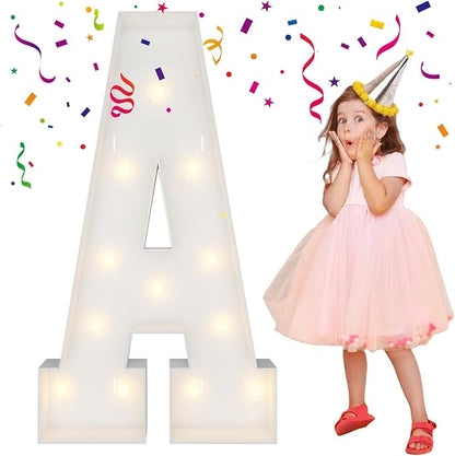 4FT Marquee Light Up Letters, Large Marquee Letters, Big Letters by MerryMosaics