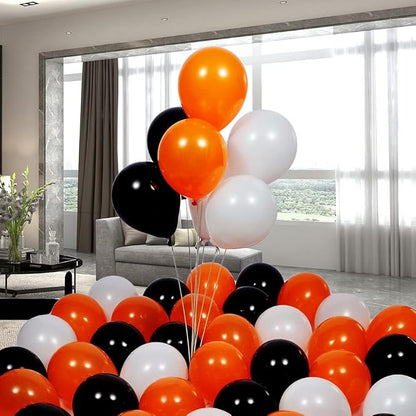 300 Pack Orange Black and White Balloons by BAOKUANHU