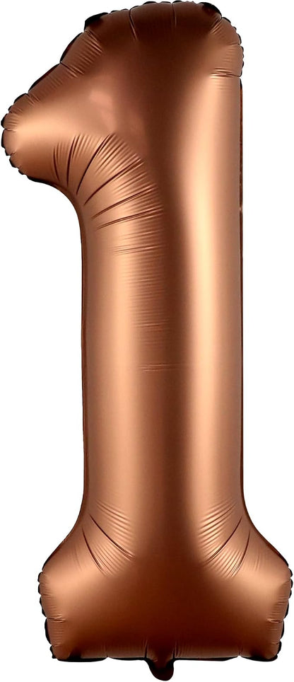 KatchOn Number 1 Balloon For 1st Birthday Decorations, 40 Inch | Foil Brown One - Image 8