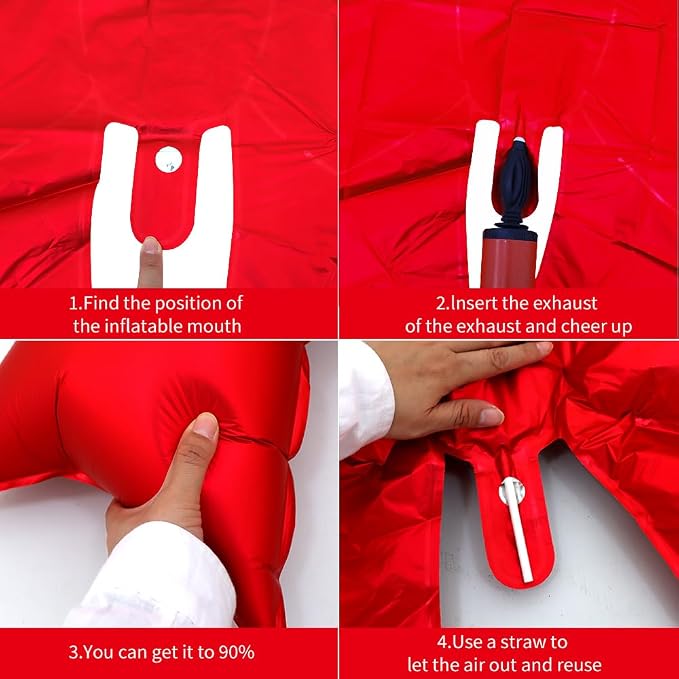 Vuzvuv Red Black Bow Heart Balloons Set, Anniversary, Bridal Shower, Girls - Image 3