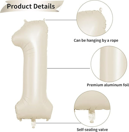 Biapian 40 Inch Cream Number 15 Balloon, 15th Birthday Balloons, Big Digital 15 - Image 3