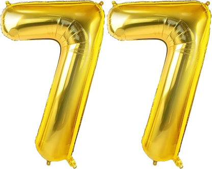 Number 77 Balloons for 77th Birthday Party Decorations, 0-100 Large No.77 by Joycard