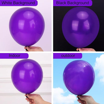 RUBFAC Purple Balloons Different Sizes Dark Purple Balloon Arch 129pcs | Pack - Image 4