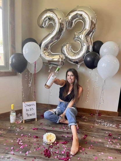 Silver Number 3 Balloon 40 Inch, 3rd Birthday Party Decorations Men Women | - Image 4