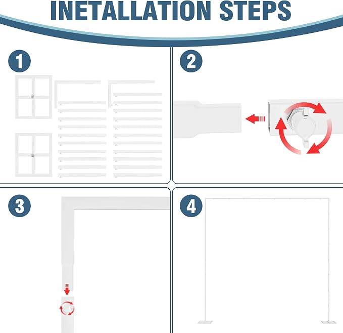 10x10FT Backdrop Stand Heavy Duty Pipe and Drape Kit White | Adjustable Metal - Image 5
