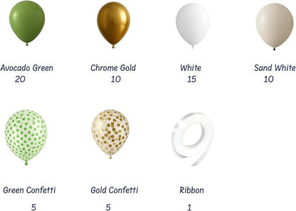 Sage Green Balloons Garland Kit 65 Pack – Boho Eucalyptus Green, Bridal Shower - Image 2