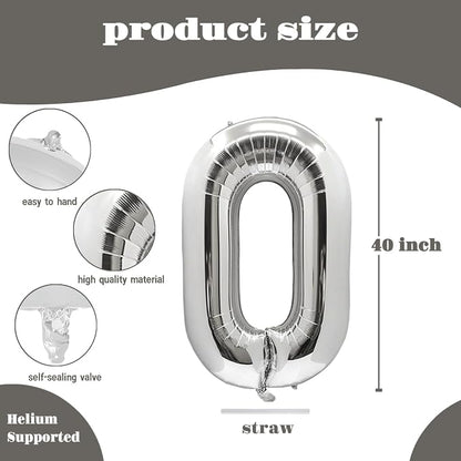 10PCS 40 Inch Large Foil Number Balloons 0-9 Set - Image 2