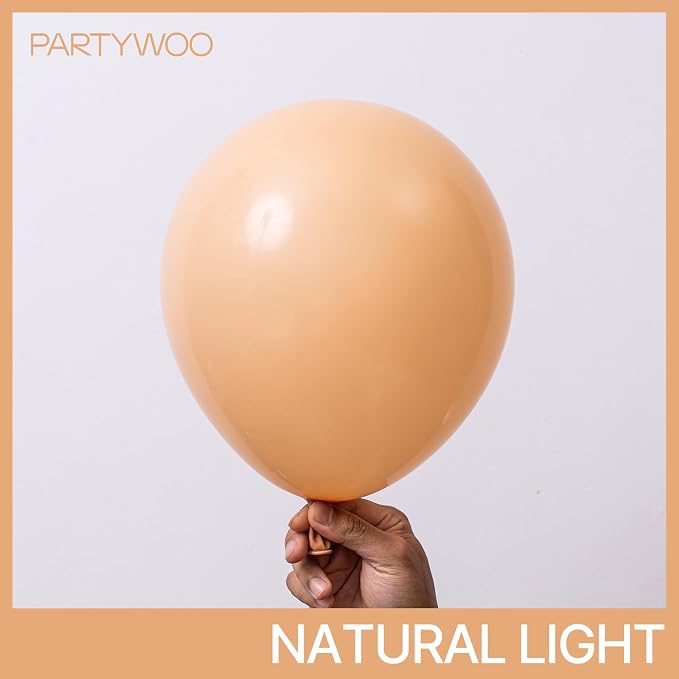 PartyWoo Nude Balloons 127pcs Apricot Fall Color 36 18 12 10 5 Inch | 36 18 12 - Image 3