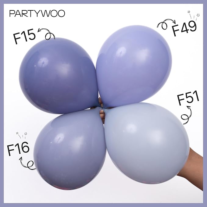 PartyWoo Dusty Purple Balloons 50pcs Lavender Lilac Boho Neutral Color | 12 - Image 6