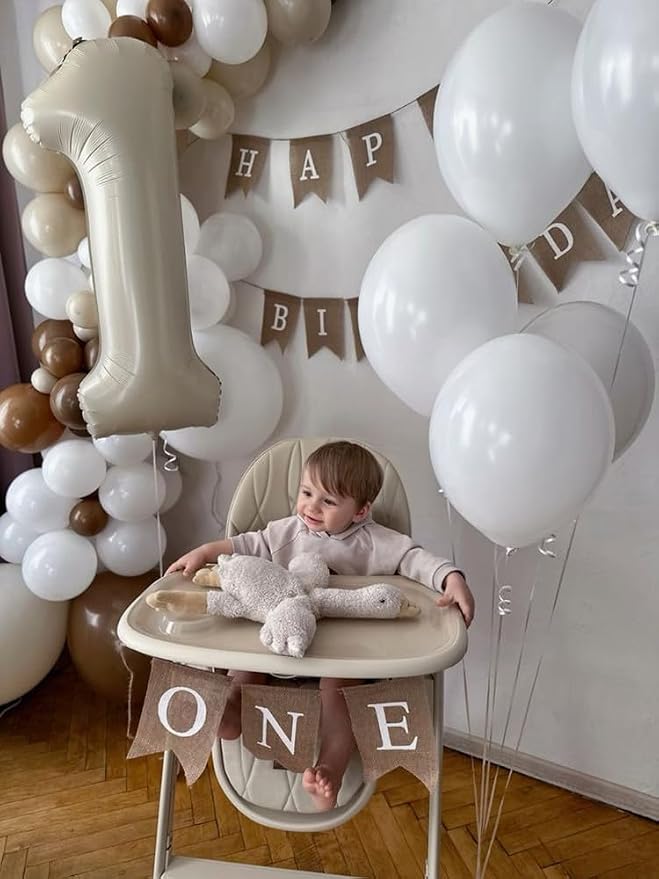 9 Balloon Numbers Birthday Decorations, 40In Cream Balloons - Image 3