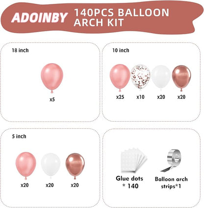 Rose Gold Balloons Arch Kit - Image 2