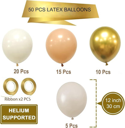 Blush Gold Beige Neutral Balloons - Image 2