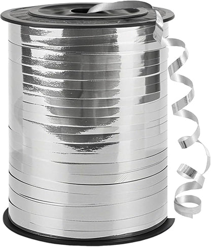 500 Yard Bright Silver Ribbon, 1/5" Ribbon Curling by ZJWZSLI