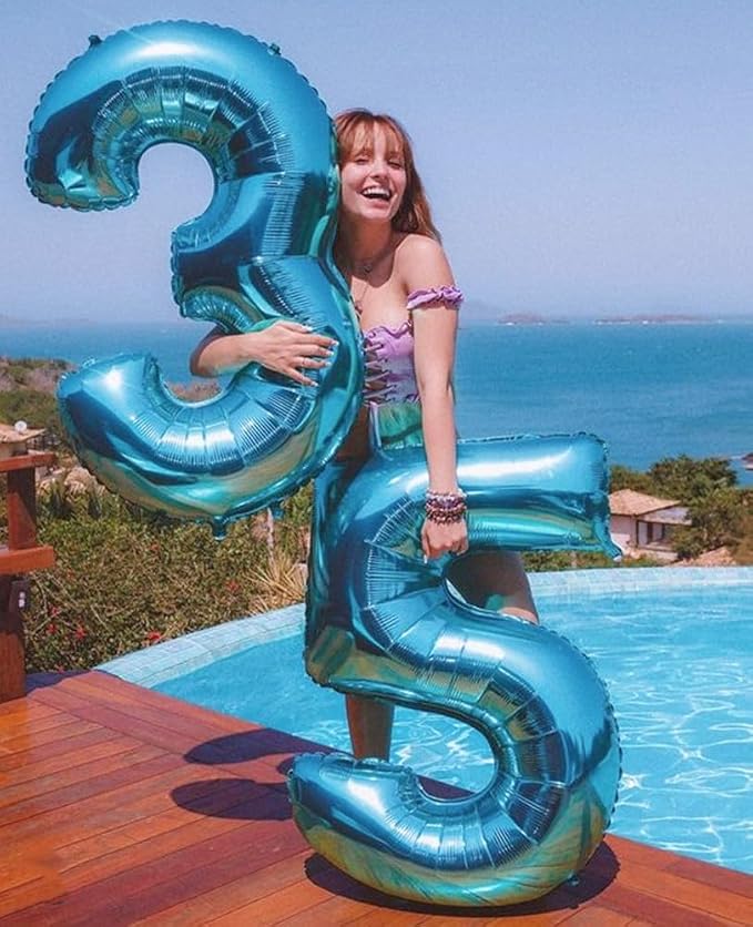 Number 8 Balloons 40 Inch for 8 18 Birthday Party Decorations, Light Blue | - Image 3
