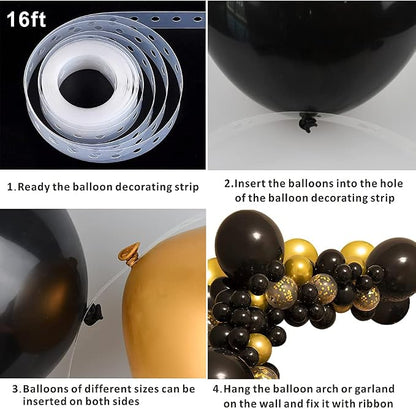 Lukiituke Black and Gold Balloon Arch Kit, Graduation, New Years Decorations - Image 5