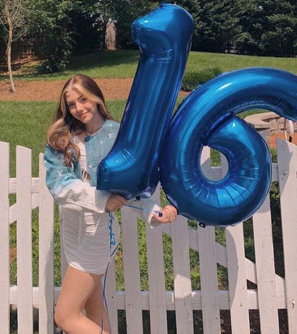 Number Balloons 16 Balloon 40 inch Dark Blue - Image 2