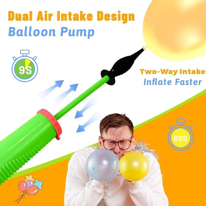 Balloon Pump Handheld Two-Way Dual Action, Double-Way Air Intake Portable - Image 3
