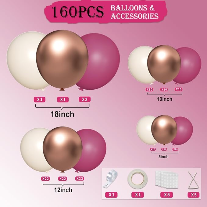 Dark Purple White Gold Balloon Garland Arch Kit - Image 2