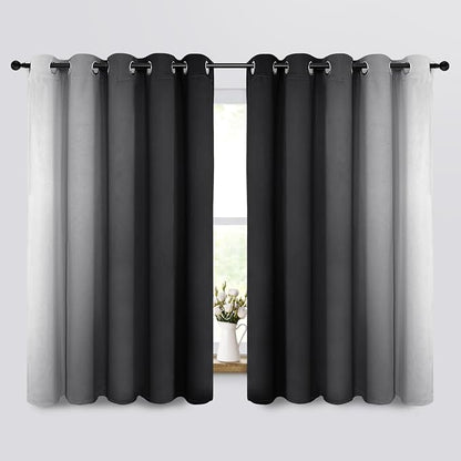 Yakamok Ombre Curtains Black and Greyish White - Image 2