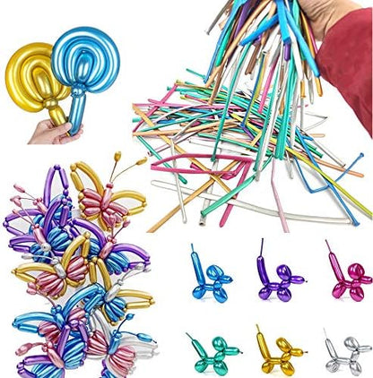 100Pcs Metallic 260 Balloons, Color Chrome Long Balloon - Image 2