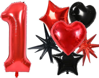 TONIFUL 1st Birthday Balloons Kit 40 Inch Red Large Number 1 Foil Balloon | by TONIFUL