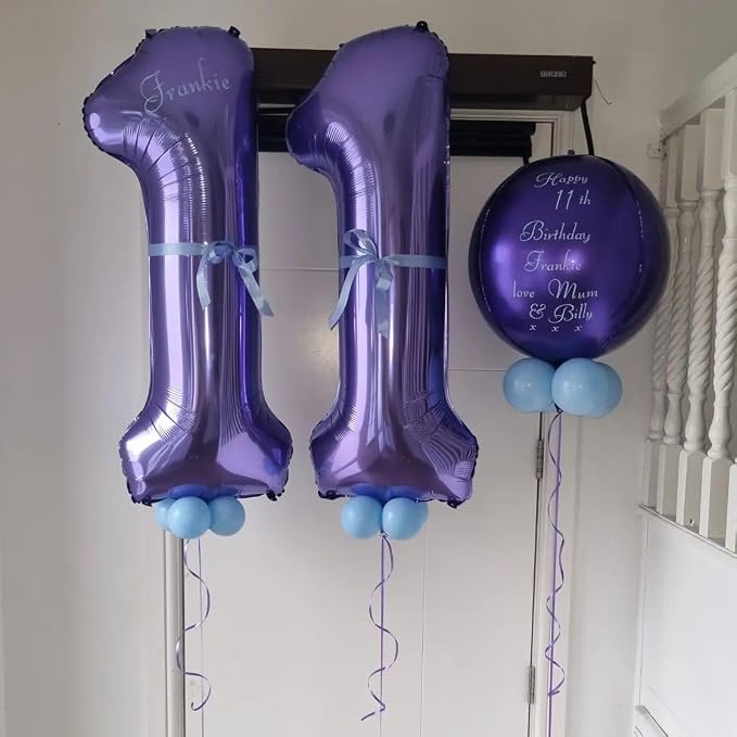 Number 27 Purple Balloons 40 Inch Giant Purple Foil 27 Helium Balloons - Image 7