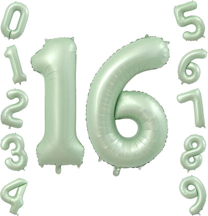 40 Inch Olive Green Number 16 Balloon by TNCDJKPA