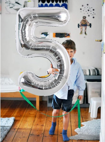 TONIFUL 40 Inch Silver Number 9 Balloon Large Foil 9th Birthday Decorations | - Image 6