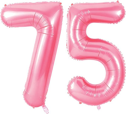 Number 75 Balloons for 75th Birthday Party Decorations, 0-100 Large No.75 by Joycard
