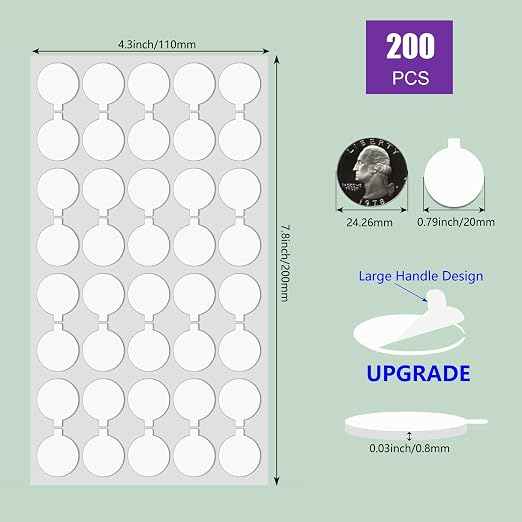 200 Pcs Sticky Tack, Double Sided Sticky Dot, No Trace Poster Adhesive Putty - Image 2