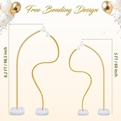 Balloon Arch Kit with Pump 8.2FT/5FT Gold Half Arch Balloon Stand - Image 3
