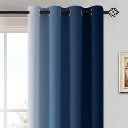 Yakamok Ombre Curtains Blue and Greyish White - Image 3