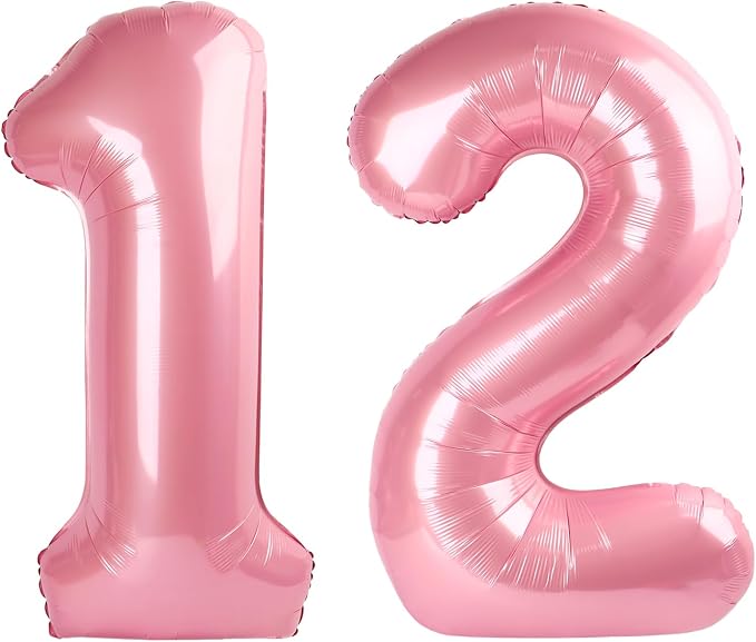 12 Balloon Number 40 Inch Pink Balloons by Mluchee