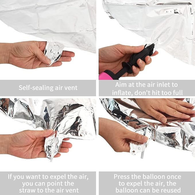 TONIFUL Silver Letter Balloons 1 Set 16 Inch A-Z Custom Alphabet Banner | 26 - Image 3