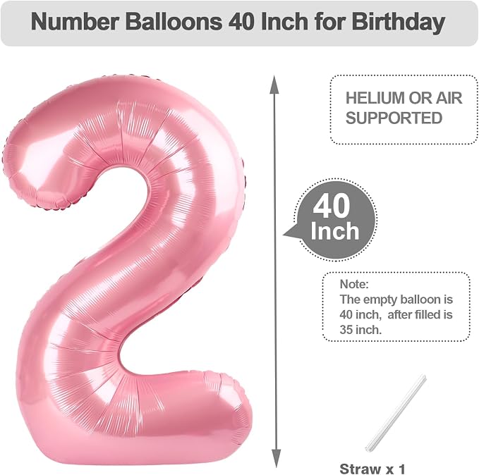 Numbers 10 Balloon 40Inch Pearl Pink Balloon - Image 5