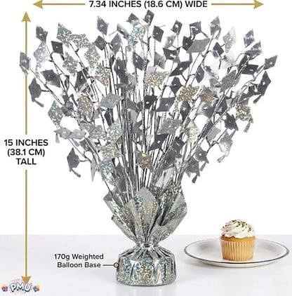 PMU 12 Pcs Silver Graduation Balloon Weights, Graduation Centerpieces - Image 4