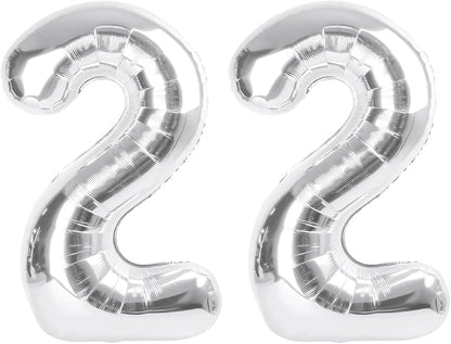 22 Balloon Numbers 40Inch for 12 22th Year Old Birthday Decorations, Inflation by Mluchee