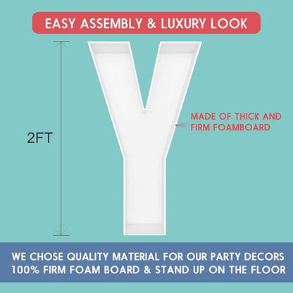 2FT Letter Y Mosaic Balloon Frame Letter DIY Fillable Letters Kit - Image 2