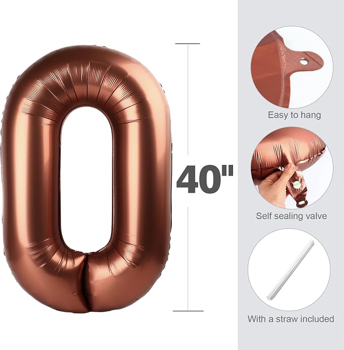 Number Balloons 7 Balloon Brown - Image 5